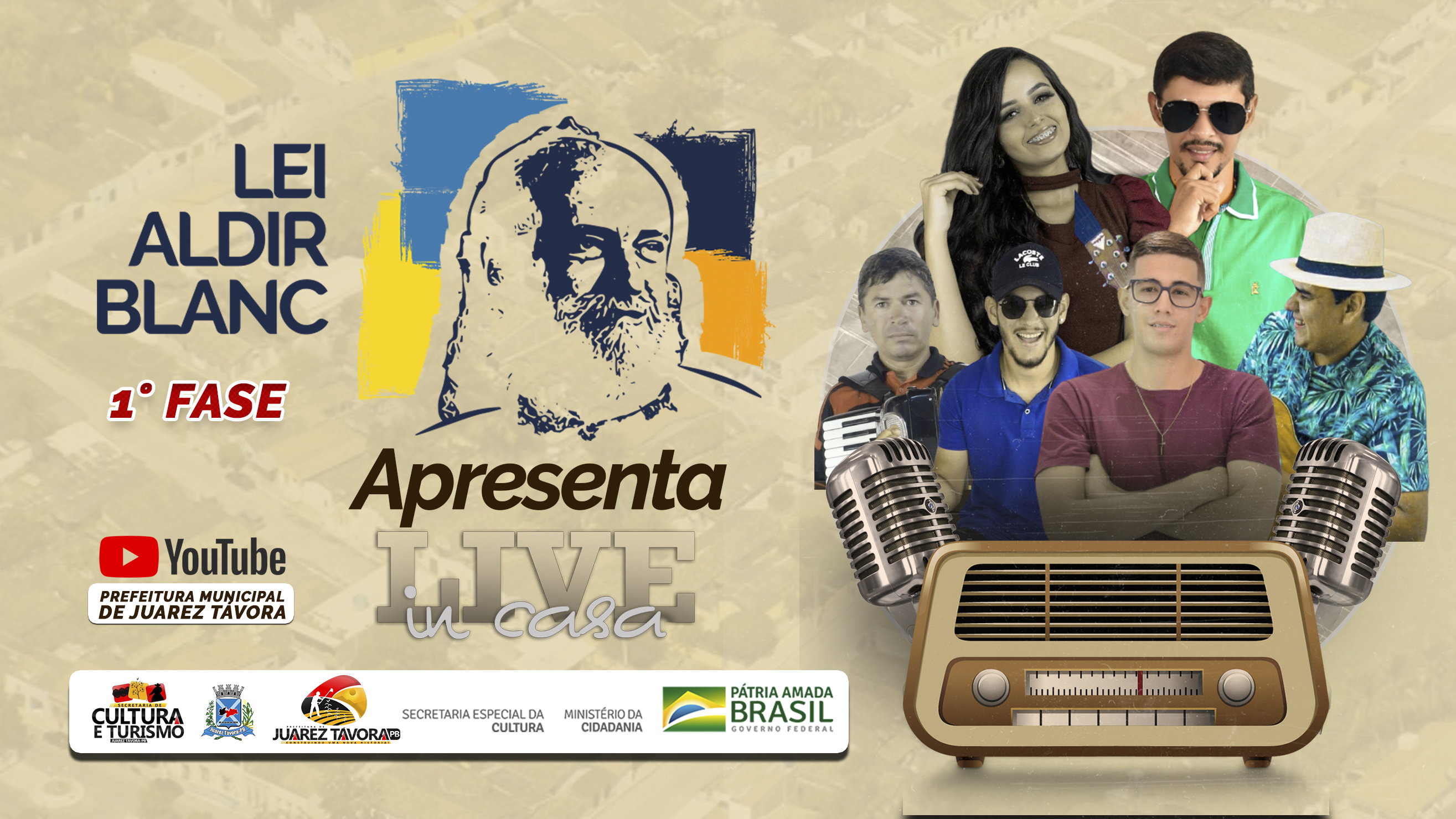 Prefeitura realiza live dos artistas da categoria música contemplados pela Lei Aldir Blanc