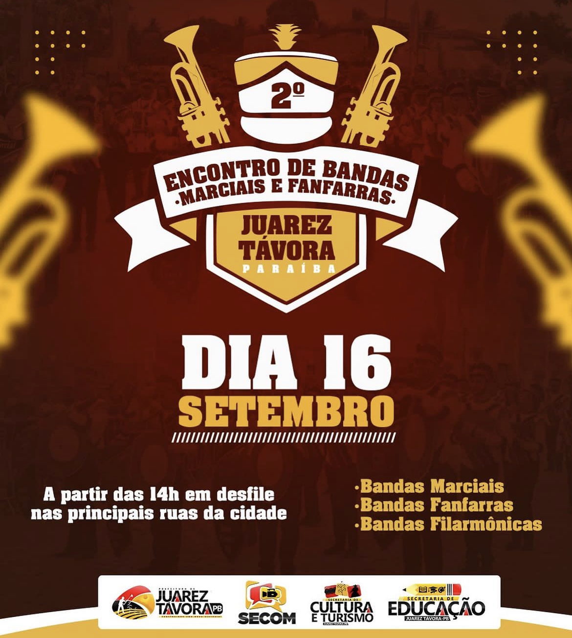 Prefeitura realiza 2° Encontro de Bandas Marciais e Fanfarras