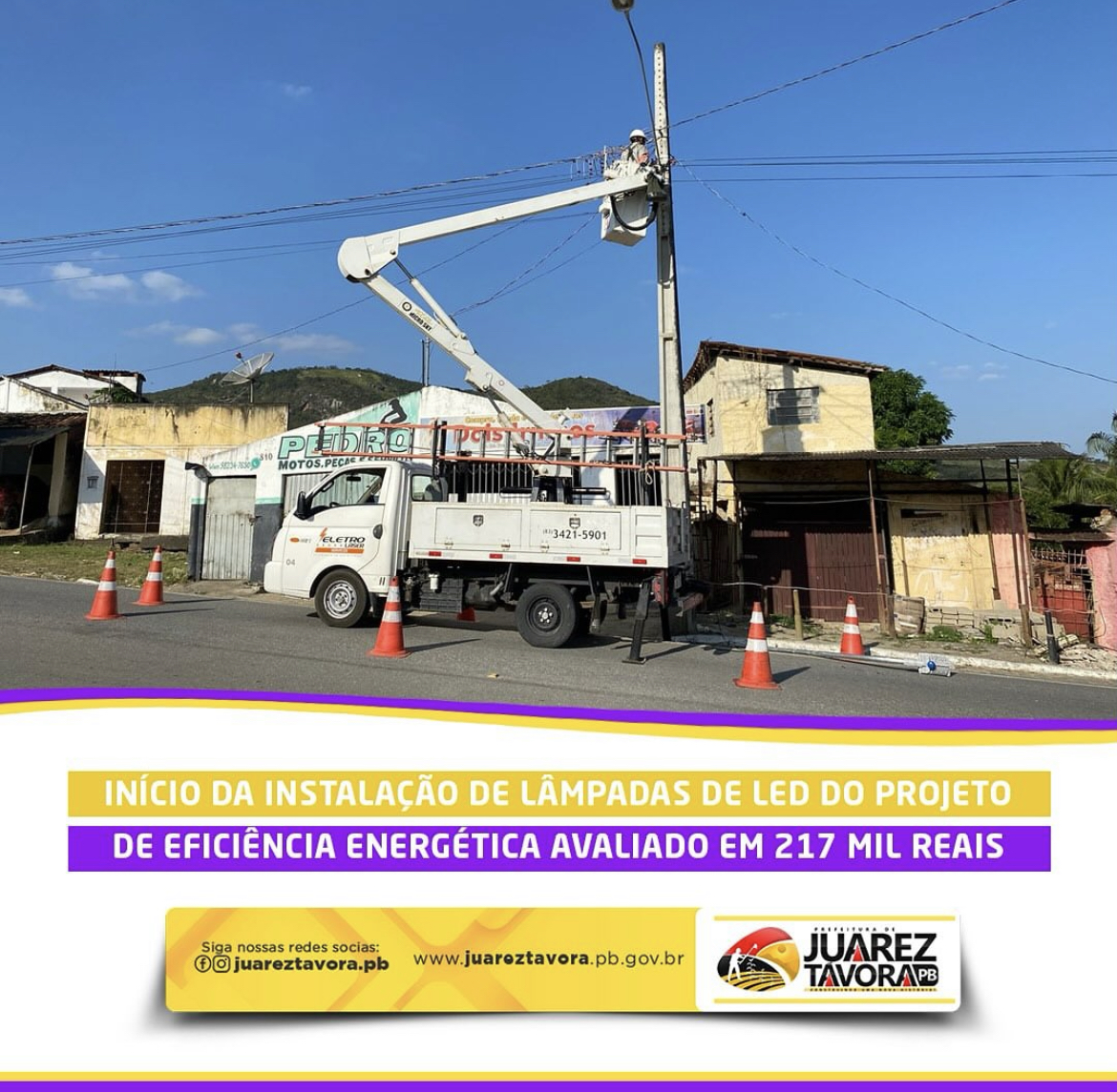 Projeto de eficiência energética substitui lâmpadas comuns por LED em Juarez Távora